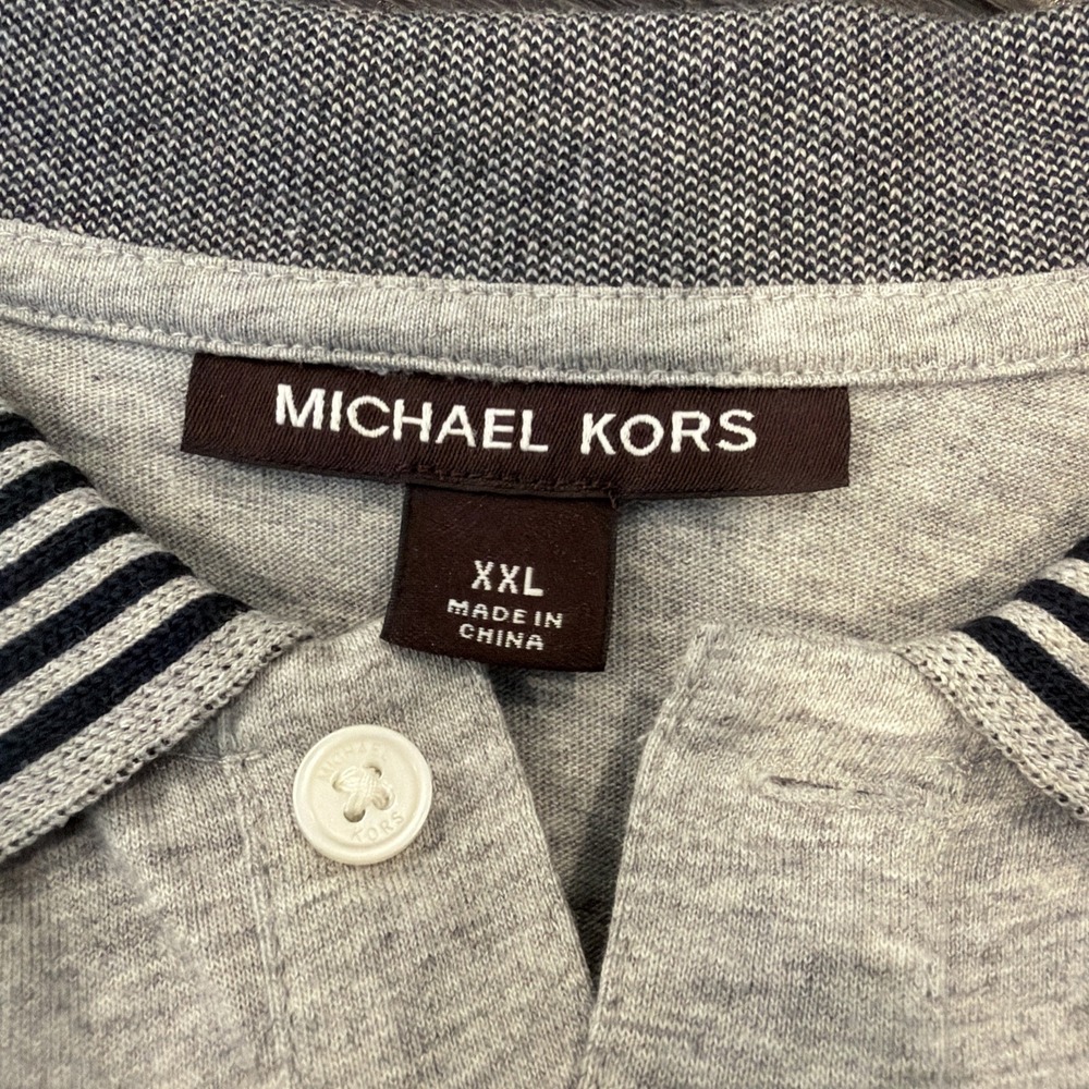 NEW MICHAEL KORS mens polo SIZE XXL heather GRAY NWT soft - Picture 4 of 11